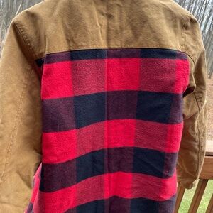 Kavu Red and Black Plaid Shirt Jacket